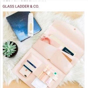 Glass ladder pink vegan leather portfolio case